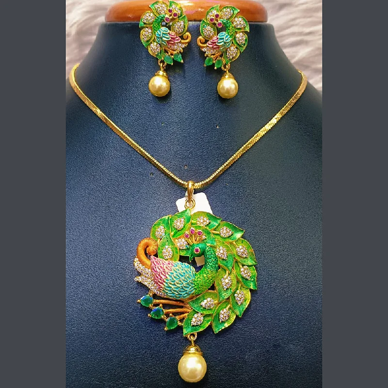 Jewelry Sale – Exclusive Styles At Lower Prices Jain Jewellers Gold Plated AD Stone And Meenakari Chain Pendant Set Jewelry Sale – Exclusive Styles At Lower Prices Jain Jewellers Gold Plated AD Stone And Meenakari Chain Pendant Set