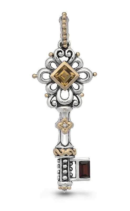 Luxury Jewelry Sale – Sparkle For Less Key of Health and Energy Pendant – Diamond, Citrine & Garnet Luxury Jewelry Sale – Sparkle For Less Key of Health and Energy Pendant – Diamond, Citrine & Garnet