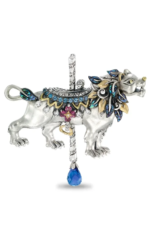 Unmissable Discounts On Timeless Jewelry Pieces Limited Edition Lion Carousel Pin/Pendant - Diamond, London Blue Topaz, Pink Garnet & Abalone Unmissable Discounts On Timeless Jewelry Pieces Limited Edition Lion Carousel Pin/Pendant - Diamond, London Blue Topaz, Pink Garnet & Abalone