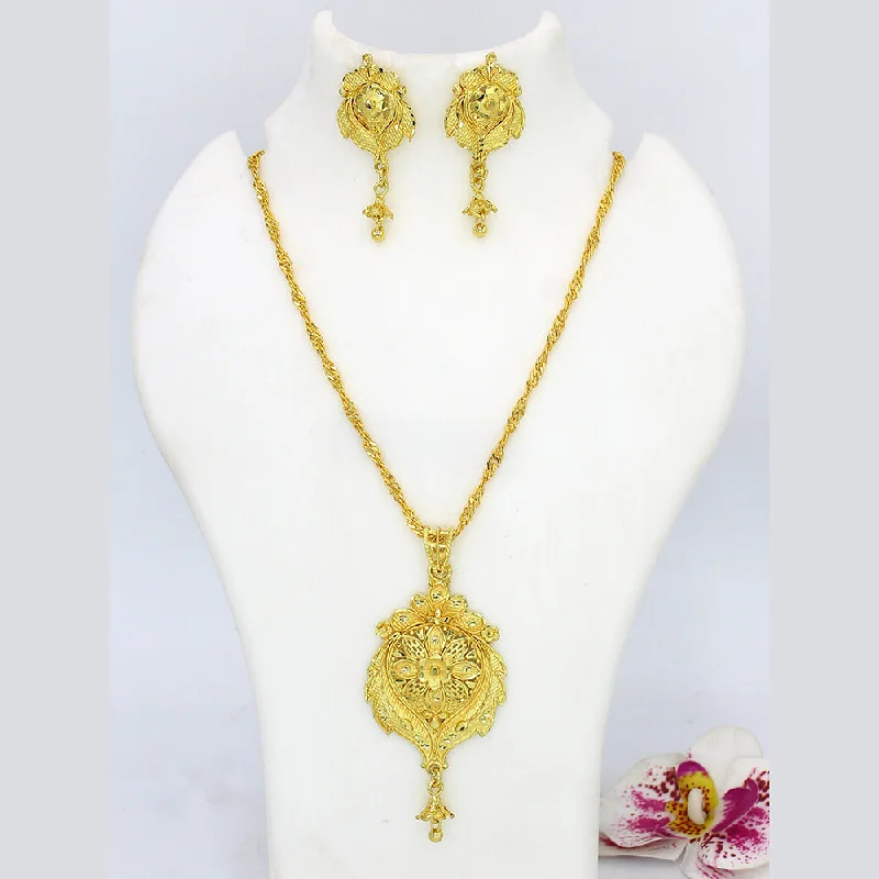 Buy More, Save More On Stunning Jewelry Designs Mahavir Dye Gold Floral Pendant Set