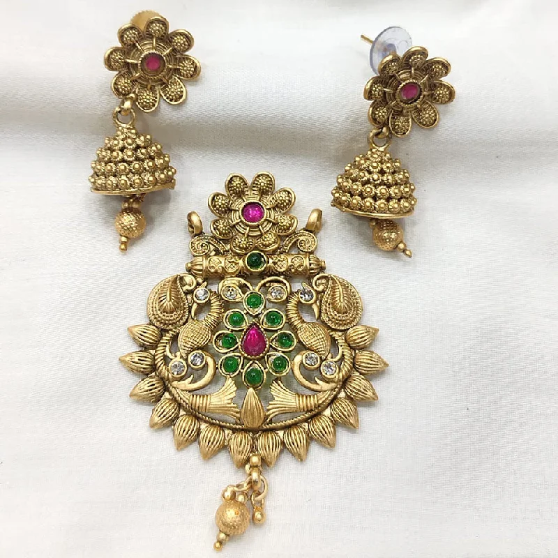 Delicate Crystal Jewelry For Sophisticated Charm Manisha Jewellery Gold Plated Pendant Set Delicate Crystal Jewelry For Sophisticated Charm Manisha Jewellery Gold Plated Pendant Set