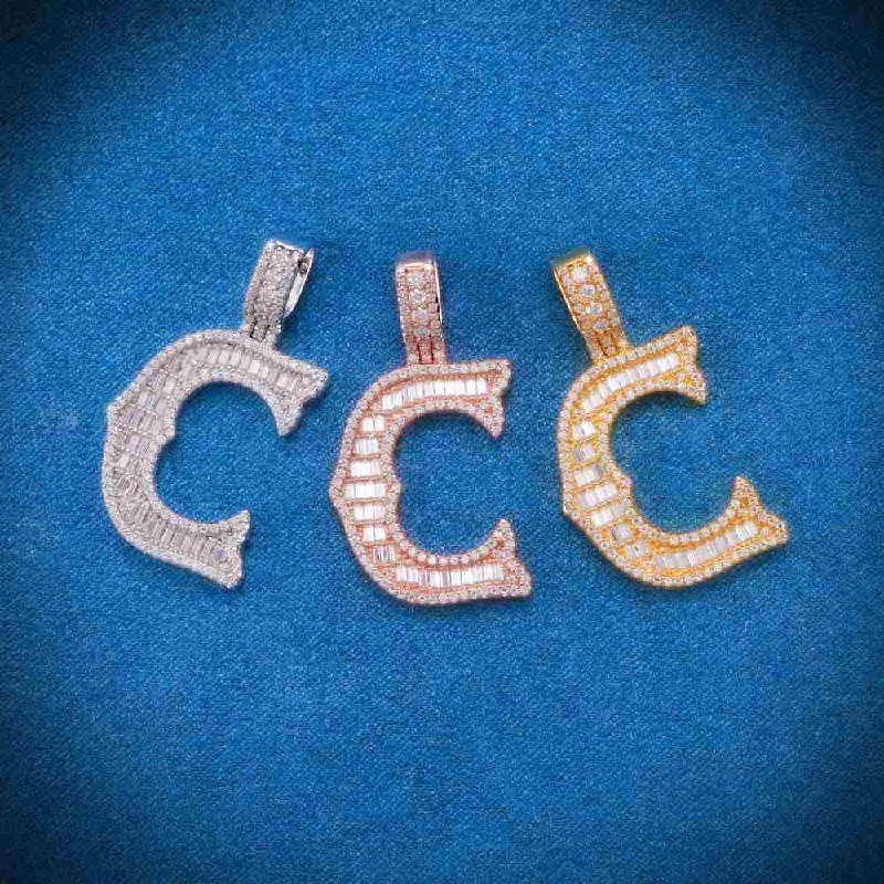 The Biggest Jewelry Sale Of The Year Is Here Moissanite Baguette Letter "C" Pendant