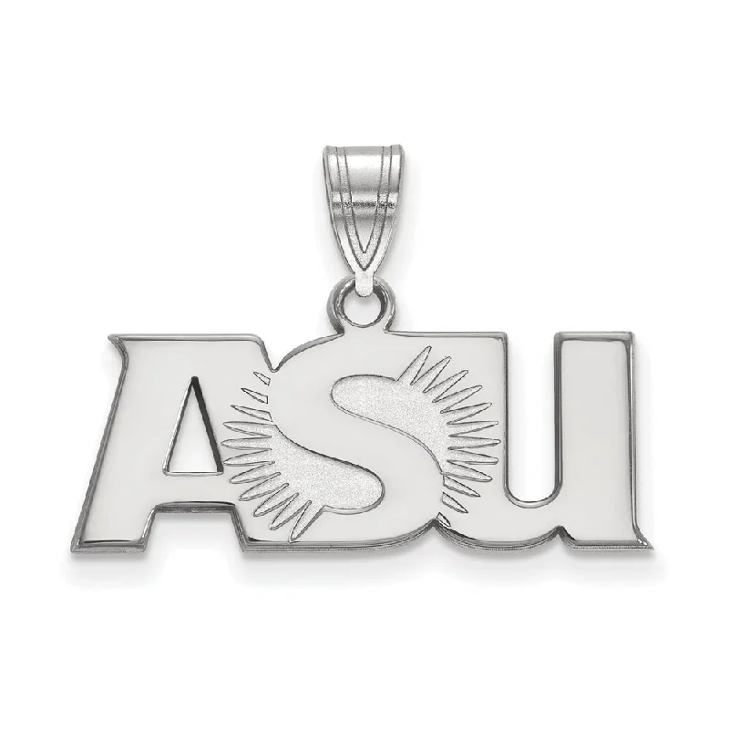 10k White Gold Arizona State Large Logo 'ASU' Pendant