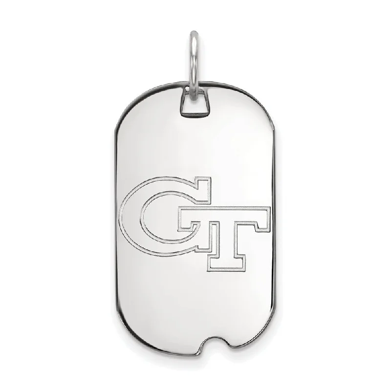 Exclusive Jewelry Offers – Shine For Less 10k White Gold Georgia Technology Dog Tag Pendant