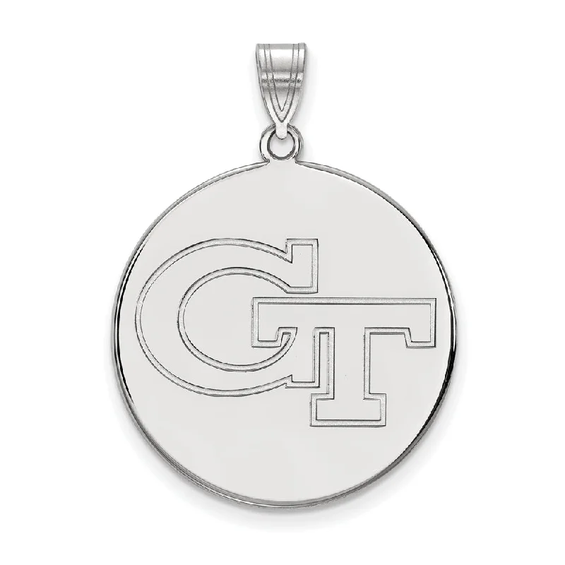 Luxury Meets Affordability – Jewelry Sale Live Now 10k White Gold Georgia Technology XL Disc Pendant Luxury Meets Affordability – Jewelry Sale Live Now 10k White Gold Georgia Technology XL Disc Pendant