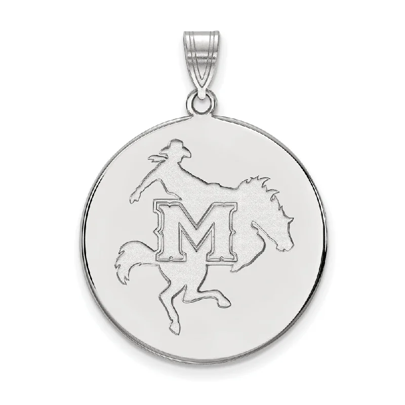 Gorgeous Jewelry, Limited-Time Savings 10k White Gold McNeese State XL Disc Pendant Gorgeous Jewelry, Limited-Time Savings 10k White Gold McNeese State XL Disc Pendant