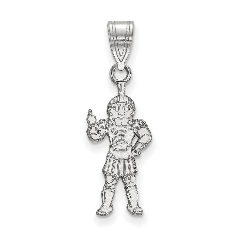 10k White Gold Michigan State Spartans Large Pendant