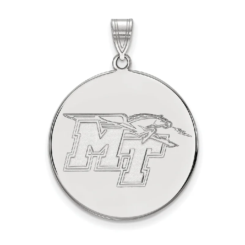 Jewelry Clearance Sale – Final Reductions 10k White Gold Middle Tennessee State XL Disc Pendant Jewelry Clearance Sale – Final Reductions 10k White Gold Middle Tennessee State XL Disc Pendant