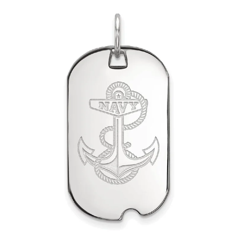 Discounted Jewelry For A Glamorous Look 10k White Gold U.S. Naval Academy Dog Tag Pendant Discounted Jewelry For A Glamorous Look 10k White Gold U.S. Naval Academy Dog Tag Pendant