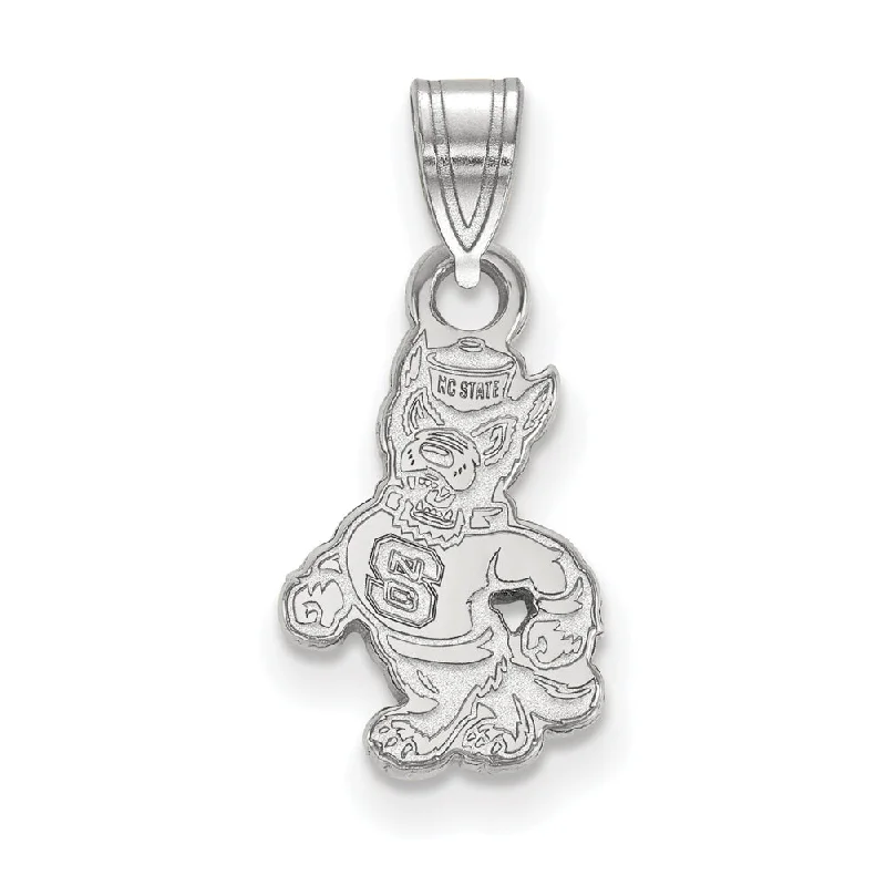 10k White Gold North Carolina State Small Mascot Pendant