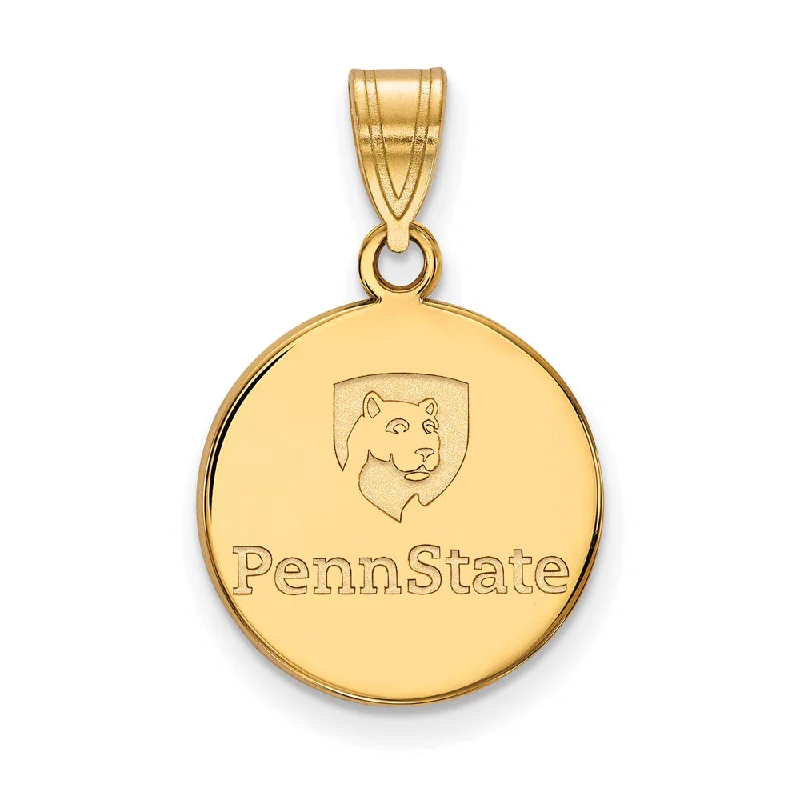 10k Yellow Gold Penn State Medium Logo Disc Pendant