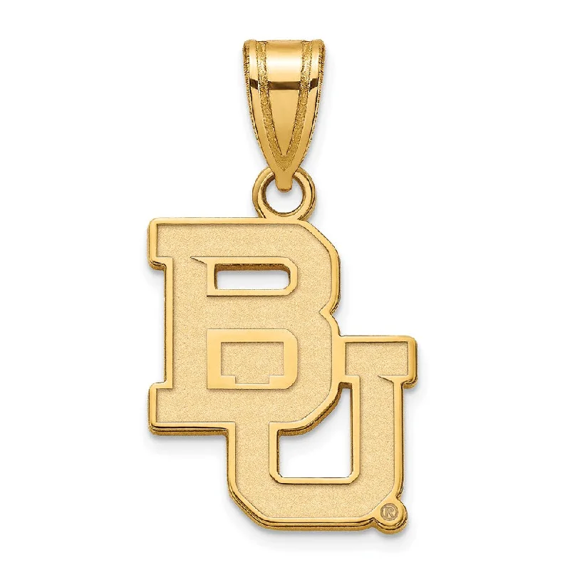 Personalized Jewelry At Special Discount Rates 14k Gold Plated Silver Baylor U Medium 'BU' Pendant Personalized Jewelry At Special Discount Rates 14k Gold Plated Silver Baylor U Medium 'BU' Pendant