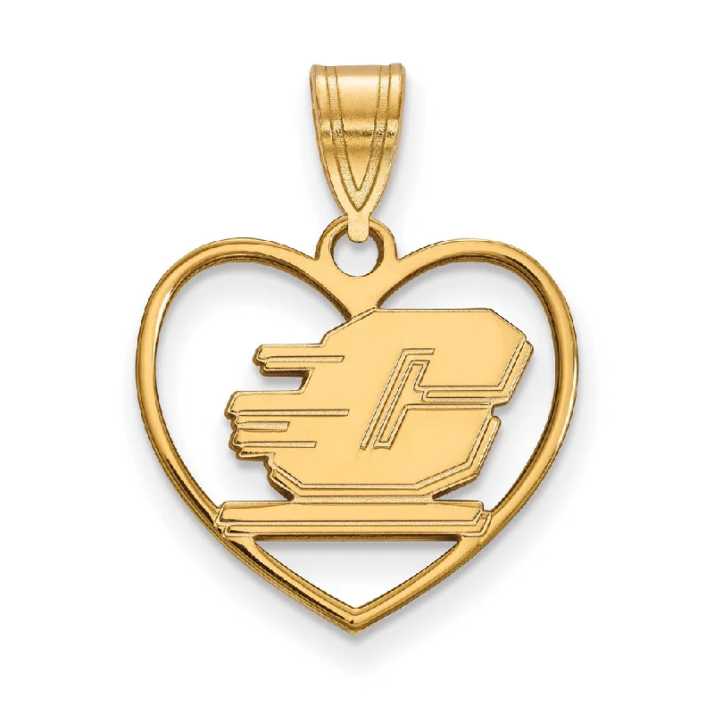 Stunning Statement Jewelry, Unbeatable Discounts 14k Gold Plated Silver Central Michigan U Heart Pendant Stunning Statement Jewelry, Unbeatable Discounts 14k Gold Plated Silver Central Michigan U Heart Pendant
