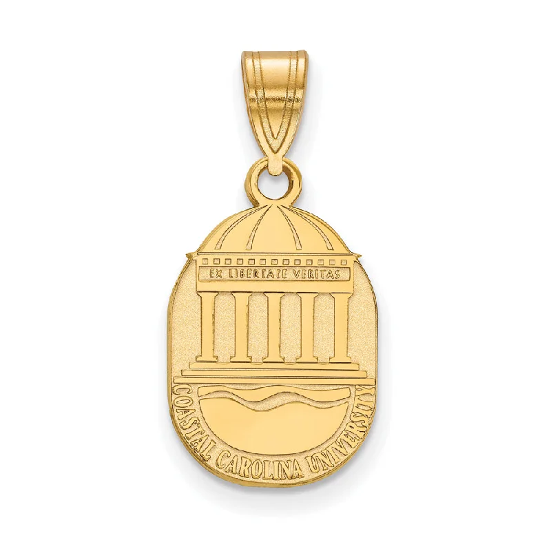 Everyday Jewelry Essentials Now On Sale 14k Gold Plated Silver Coastal Carolina U Medium Crest Pendant Everyday Jewelry Essentials Now On Sale 14k Gold Plated Silver Coastal Carolina U Medium Crest Pendant