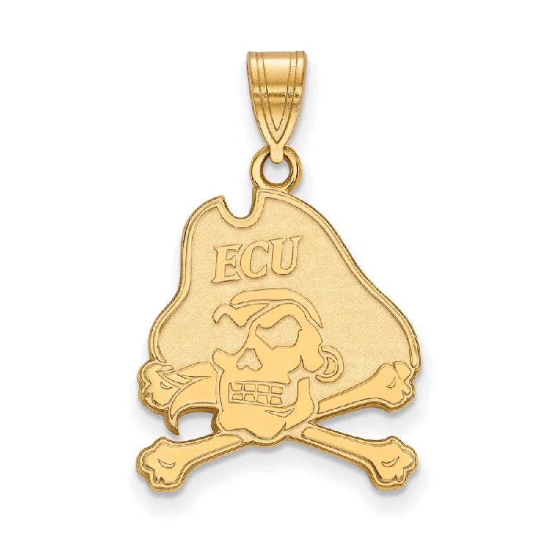 14k Gold Plated Silver East Carolina U Large Mascot Pendant