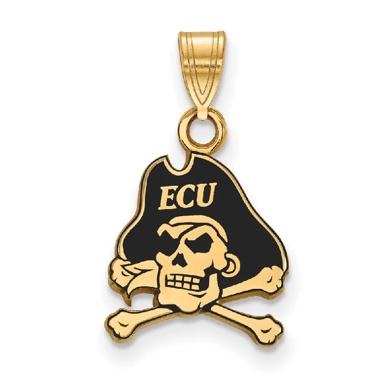 Elevate Your Jewelry Collection With Limited-Time Savings 14k Gold Plated Silver East Carolina U Small Enamel Pendant