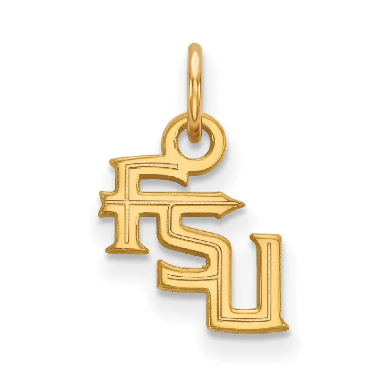 Flash Sale On Stunning Jewelry – Don't Miss Out 14k Gold Plated Silver Florida State XS (Tiny) 'FSU' Charm or Pendant