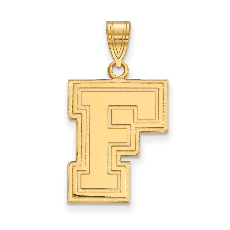 14k Gold Plated Silver Fordham U Large Pendant