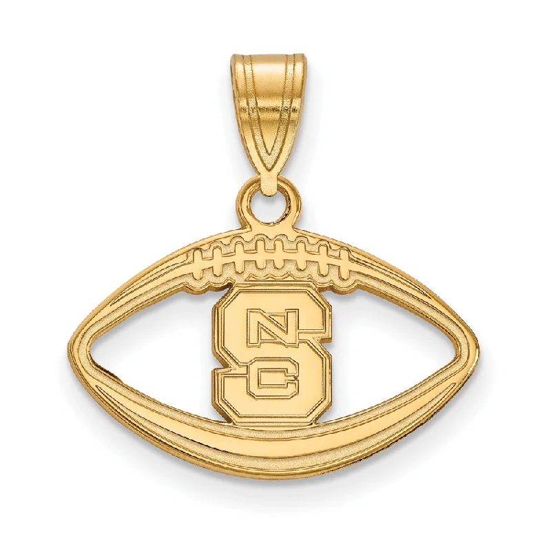 Premium Diamond Jewelry At Once-In-A-Lifetime Discounts 14k Gold Plated Silver North Carolina State Football Pendant Premium Diamond Jewelry At Once-In-A-Lifetime Discounts 14k Gold Plated Silver North Carolina State Football Pendant