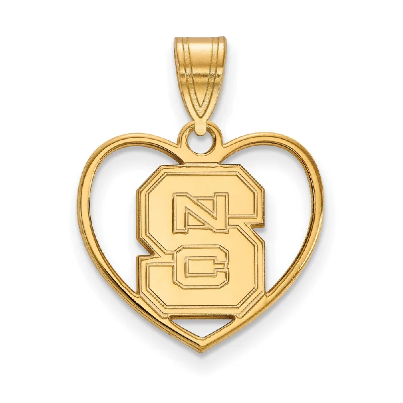 Best Jewelry Deals – Premium Quality At Exclusive Discounts 14k Gold Plated Silver North Carolina State Pendant in Heart