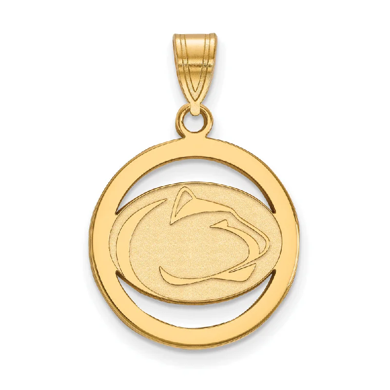Big Discounts On Elegant Jewelry Collections 14k Gold Plated Silver Penn State MD Circle Pendant Big Discounts On Elegant Jewelry Collections 14k Gold Plated Silver Penn State MD Circle Pendant