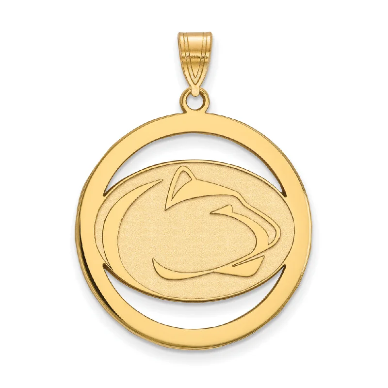Elegant Designs, Unbeatable Discounts – Shop Jewelry Now 14k Gold Plated Silver Penn State XL Circle Pendant Elegant Designs, Unbeatable Discounts – Shop Jewelry Now 14k Gold Plated Silver Penn State XL Circle Pendant