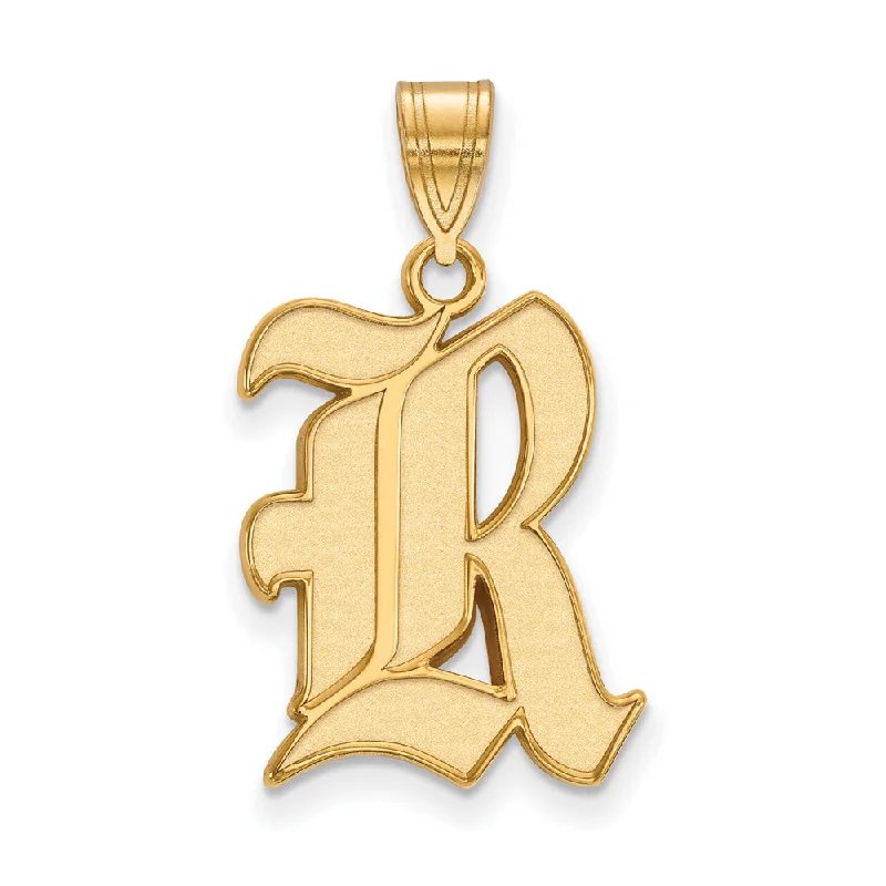 14k Gold Plated Silver Rice U. Large 'R' Pendant