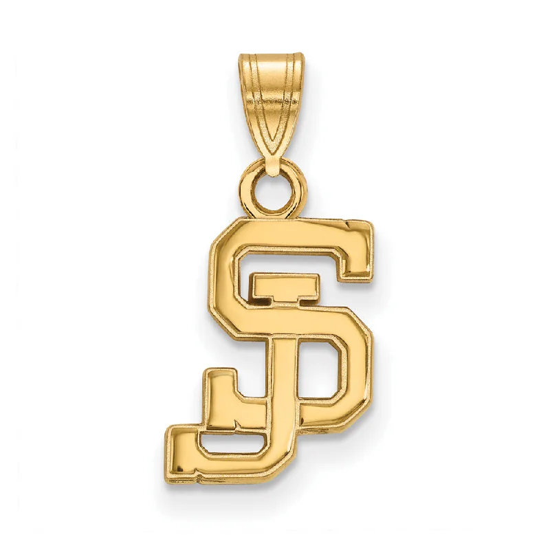 14k Gold Plated Silver San Jose State Small Pendant