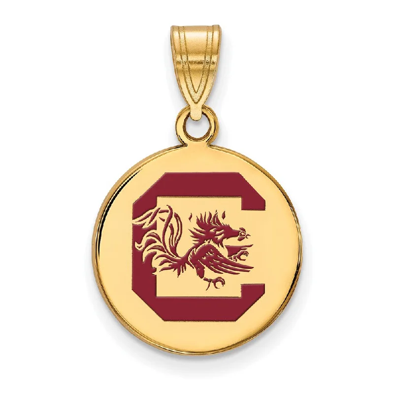 Premium Diamond Jewelry At Once-In-A-Lifetime Discounts 14k Gold Plated Silver South Carolina Red Medium Enamel Disc Pendant Premium Diamond Jewelry At Once-In-A-Lifetime Discounts 14k Gold Plated Silver South Carolina Red Medium Enamel Disc Pendant