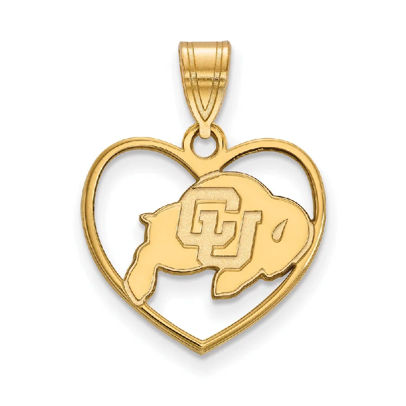 Get Ready To Sparkle – Special Jewelry Discounts 14k Gold Plated Silver U. of Colorado Heart Pendant Get Ready To Sparkle – Special Jewelry Discounts 14k Gold Plated Silver U. of Colorado Heart Pendant