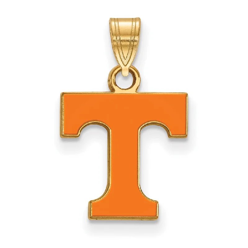Handmade Pearl Jewelry For Timeless Elegance 14k Gold Plated Silver U. of Tennessee Small Enamel 'T' Pendant Handmade Pearl Jewelry For Timeless Elegance 14k Gold Plated Silver U. of Tennessee Small Enamel 'T' Pendant