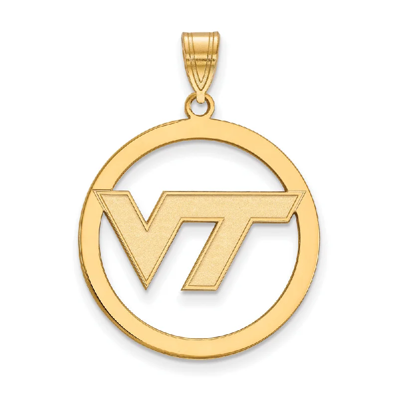 Discounted Jewelry For A Glamorous Look 14k Gold Plated Silver Virginia Tech XL Logo Circle Pendant Discounted Jewelry For A Glamorous Look 14k Gold Plated Silver Virginia Tech XL Logo Circle Pendant