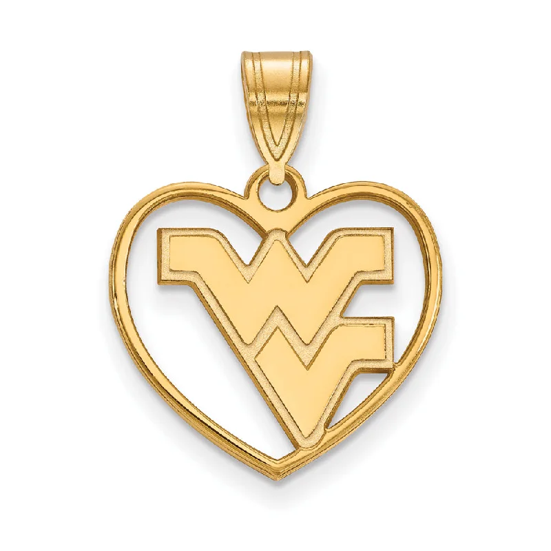 Huge Savings On Timeless Jewelry Collections 14k Gold Plated Silver West Virginia U. Logo Heart Pendant Huge Savings On Timeless Jewelry Collections 14k Gold Plated Silver West Virginia U. Logo Heart Pendant