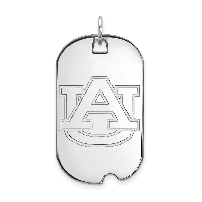 Affordable Luxury Jewelry For Every Occasion 14k White Gold Auburn U Large Dog Tag Pendant Affordable Luxury Jewelry For Every Occasion 14k White Gold Auburn U Large Dog Tag Pendant