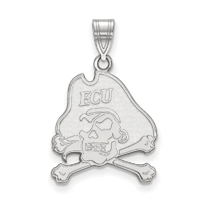 14k White Gold East Carolina U Large Pendant