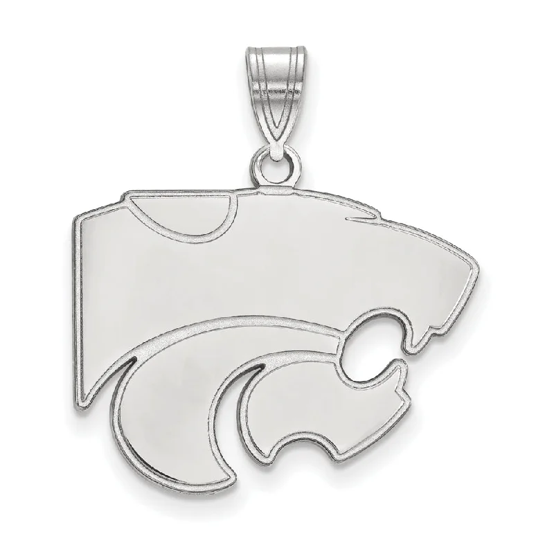 14k White Gold Kansas State Large Pendant