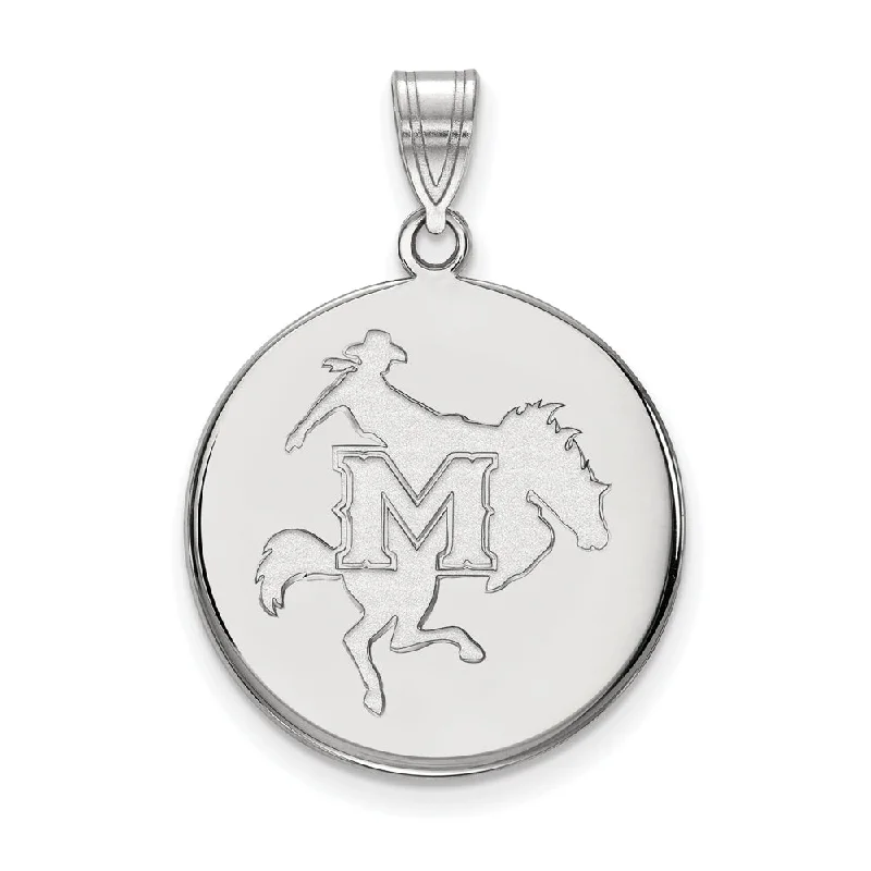 Stunning Statement Jewelry, Unbeatable Discounts 14k White Gold McNeese State Large Disc Pendant Stunning Statement Jewelry, Unbeatable Discounts 14k White Gold McNeese State Large Disc Pendant