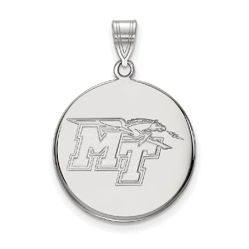 High-Quality Jewelry At A Fraction Of The Cost 14k White Gold Middle Tennessee State Large Disc Pendant High-Quality Jewelry At A Fraction Of The Cost 14k White Gold Middle Tennessee State Large Disc Pendant