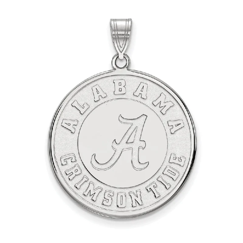 14k White Gold U. of Alabama XL Disc Pendant