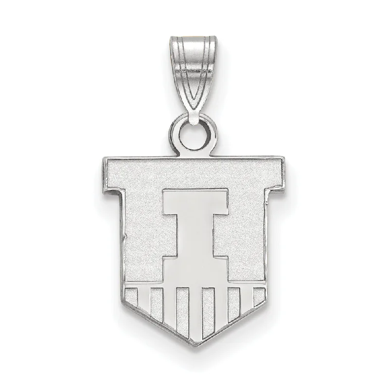 14k White Gold U. of Illinois Small Shield Logo Pendant