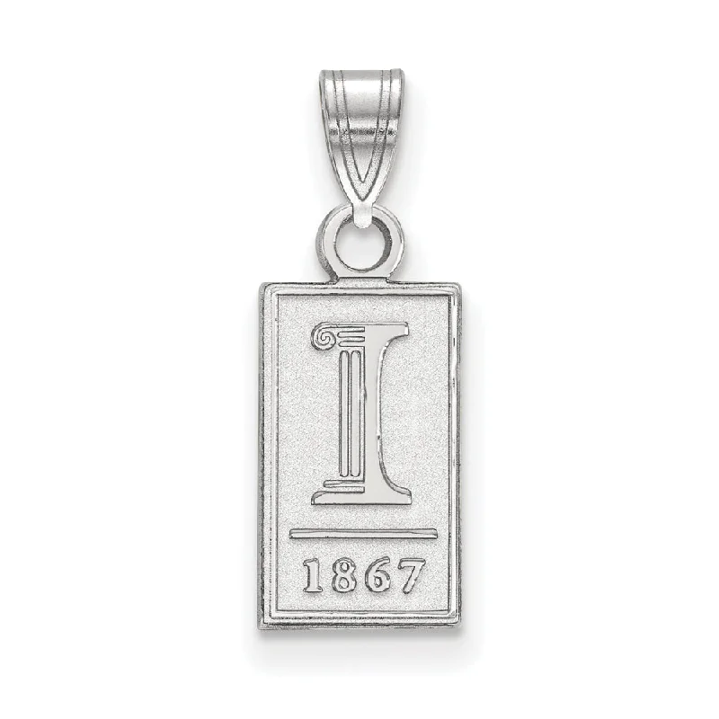 14k White Gold U. of Illinois Small Logo Pendant