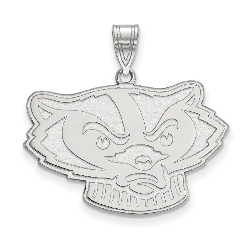 14k White Gold U. of Wisconsin Large Mascot Pendant