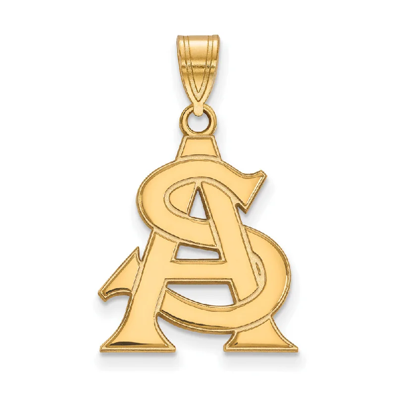 14k Yellow Gold Arizona State Large 'AS' Pendant