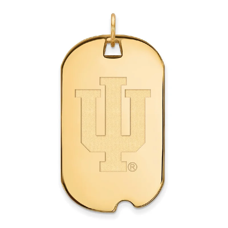 Shop Dazzling Jewelry At The Best Prices 14k Yellow Gold Indiana U Large Dog Tag Pendant