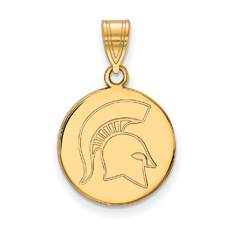 The Perfect Jewelry Piece At The Perfect Discount 14k Yellow Gold Michigan State Medium Logo Disc Pendant The Perfect Jewelry Piece At The Perfect Discount 14k Yellow Gold Michigan State Medium Logo Disc Pendant