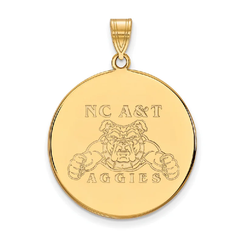 Breathtaking Jewelry, Breathtaking Prices 14k Yellow Gold North Carolina A&T XL Disc Pendant Breathtaking Jewelry, Breathtaking Prices 14k Yellow Gold North Carolina A&T XL Disc Pendant