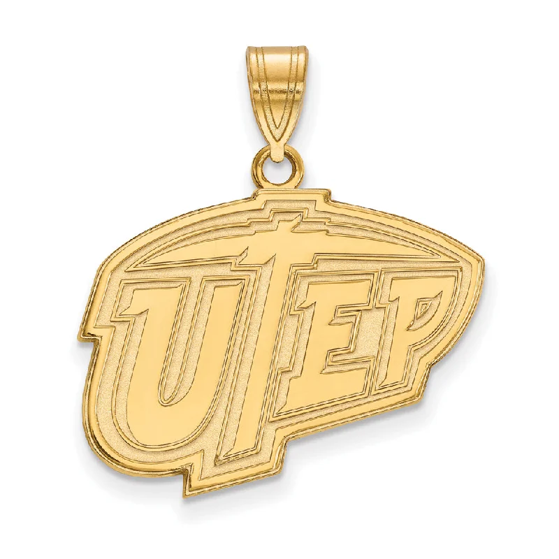 14k Yellow Gold U. of Texas at El Paso Large Logo Pendant