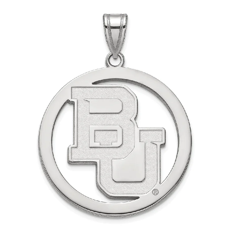 Get Ready To Sparkle – Special Jewelry Discounts Sterling Silver Baylor U XL 'BU' Circle Pendant Get Ready To Sparkle – Special Jewelry Discounts Sterling Silver Baylor U XL 'BU' Circle Pendant