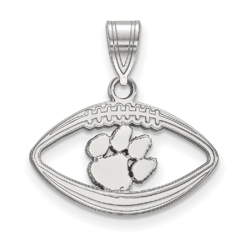 Romantic Heart-Shaped Jewelry For Special Gifts Sterling Silver Clemson U Football Pendant Romantic Heart-Shaped Jewelry For Special Gifts Sterling Silver Clemson U Football Pendant