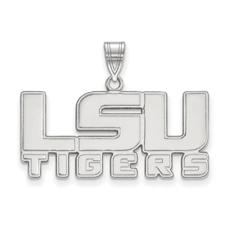 Dazzle With Discounts – Shop Jewelry On Sale Sterling Silver Louisiana State Medium 'LSU TIGERS' Pendant Dazzle With Discounts – Shop Jewelry On Sale Sterling Silver Louisiana State Medium 'LSU TIGERS' Pendant